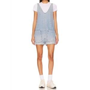 Free People Light Blue Denim Romper
